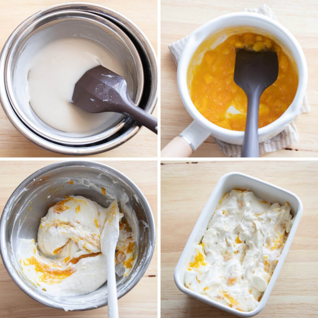 ココナツとマンゴーのアイスクリームのレシピと作り方。スタイリングと料理写真の撮り方。 料理研究家・フードコーディネーター藤井玲子のレシピと料理写真。れこれしぴ