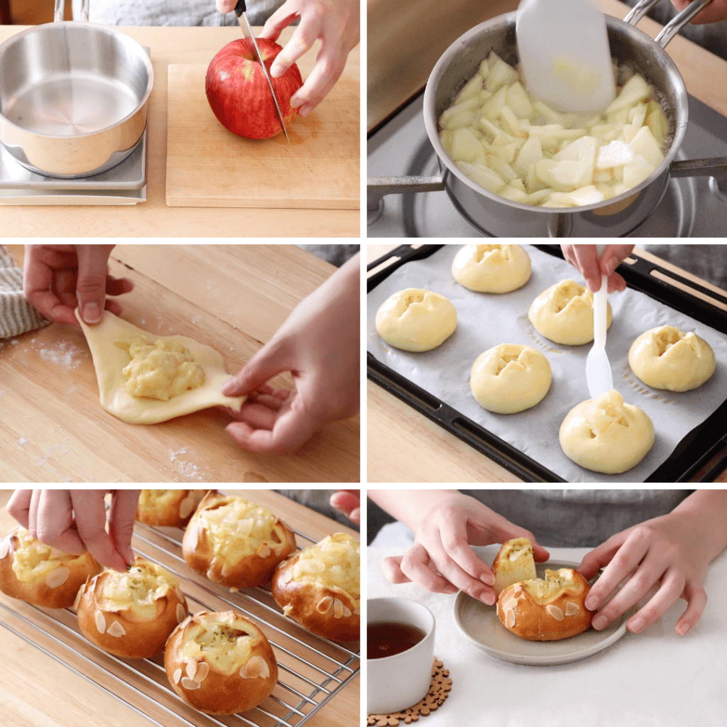 りんごカスタードパンのレシピと作り方。 料理研究家・フードコーディネーター藤井玲子のレシピと料理写真。れこれしぴ