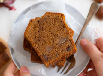 栗とコーヒーのパウンドケーキのレシピと作り方。料理研究家・フードコーディネーター藤井玲子のレシピと料理写真。れこれしぴ