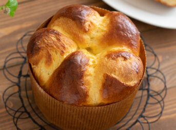 紙型で作る♪バターたっぷりブリオッシュのレシピと作り方。料理研究家・フードコーディネーター藤井玲子のレシピと料理写真。れこ