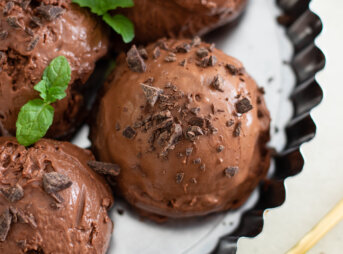 ビターで濃厚♪チョコレートアイスのレシピと作り方。料理研究家・フードコーディネーター藤井玲子のレシピと料理写真。れこれしぴ