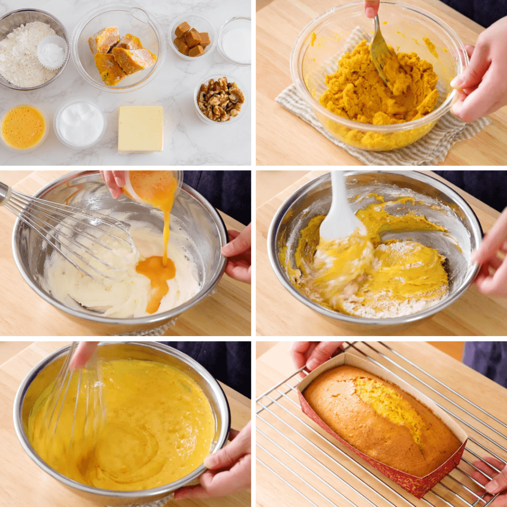 キャラメルナッツのかぼちゃパウンドのレシピと作り方。料理研究家・フードコーディネーター藤井玲子のレシピと料理写真。れこれしぴ