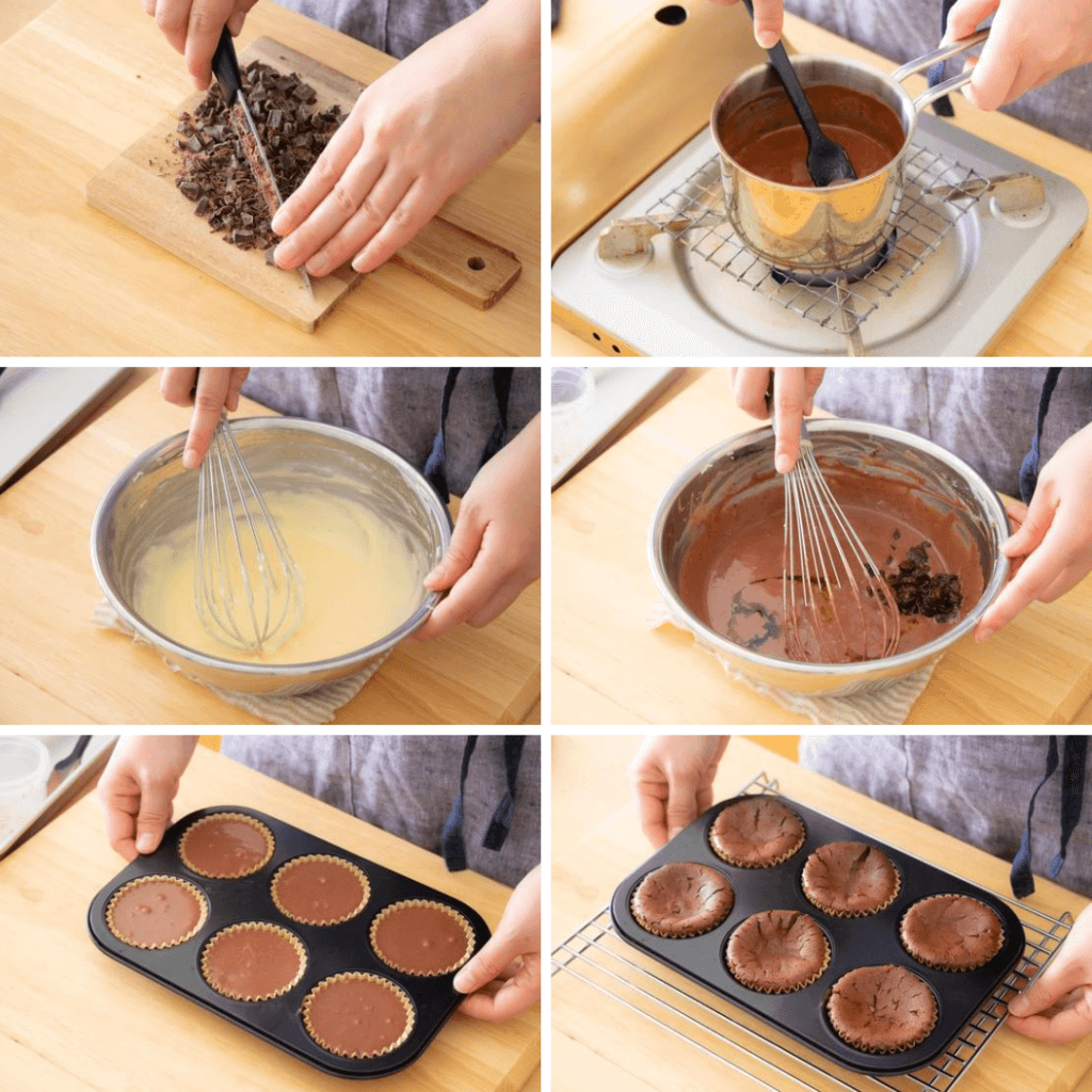 "マフィン型で♪チョコレートのチーズケーキ			のレシピと作り方。料理研究家・フードコーディネーター藤井玲子のレシピと料理写真。れこれしぴ"