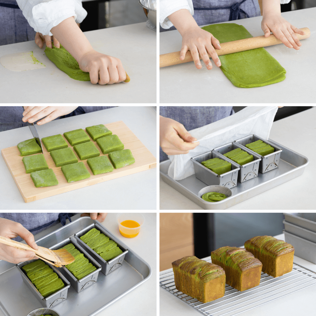 ミニ食パン型で作る◎抹茶のフレーキーブレッドのレシピと作り方。料理研究家・フードコーディネーター藤井玲子のレシピサイト。れこれしぴ