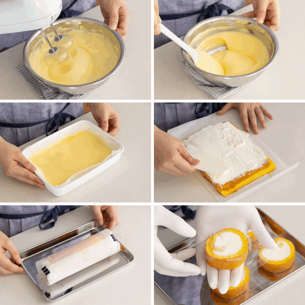 バットで気軽に！卵ひとつのふんわりロールケーキのレシピと作り方。料理研究家・フードコーディネーター藤井玲子のレシピサイト。れこれしぴ